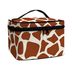Brown Giraffe Pattern Print Travel Makeup Bag