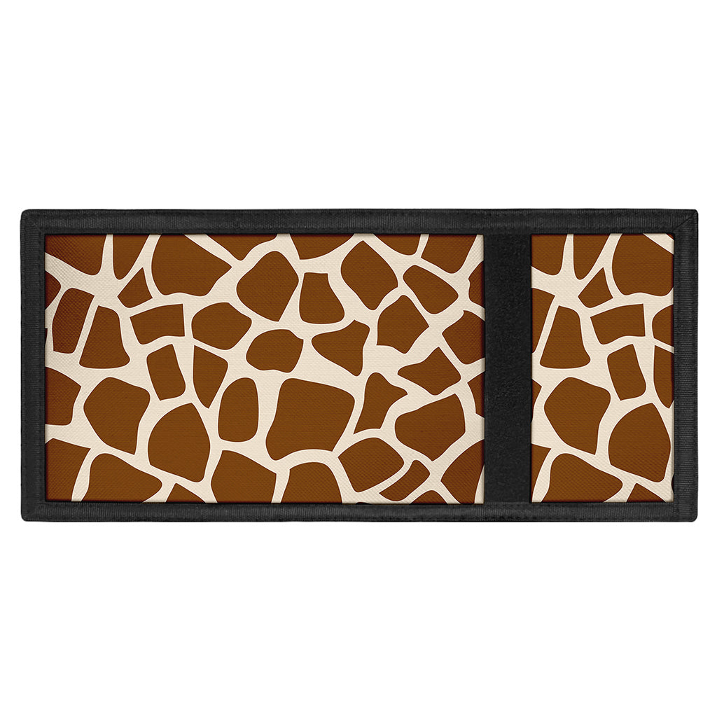 Brown Giraffe Pattern Print Trifold Wallet