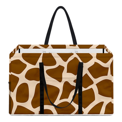 Brown Giraffe Pattern Print Utility Tote Bag
