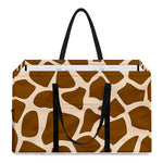 Brown Giraffe Pattern Print Utility Tote Bag