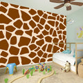 Brown Giraffe Pattern Print Wall Sticker