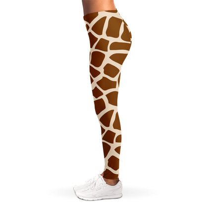 Brown Giraffe Pattern Print Women's Leggings