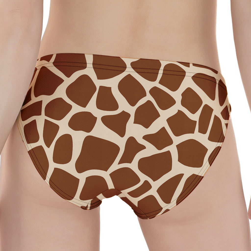 Brown Giraffe Pattern Print Women's Panties