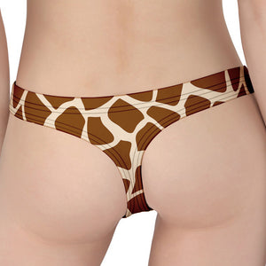 Brown Giraffe Pattern Print Women's Thong