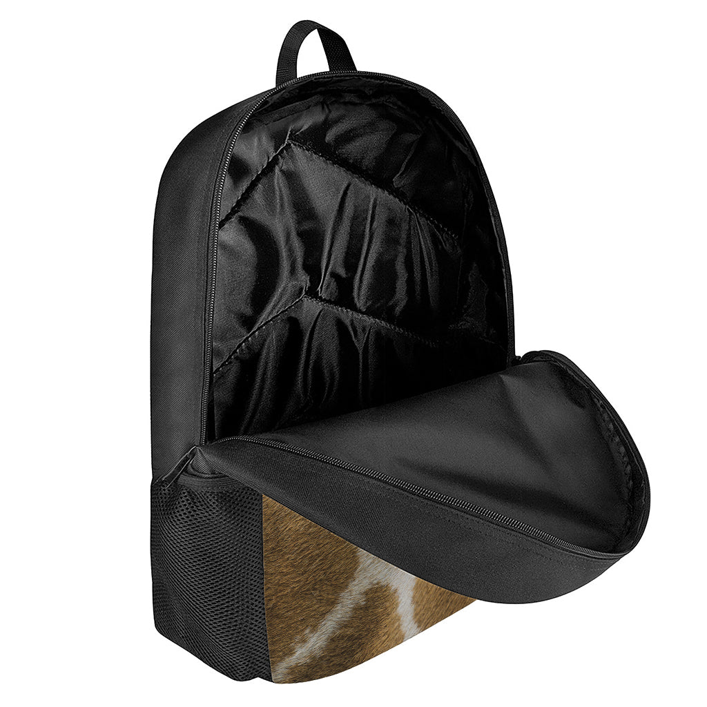 Brown Giraffe Print 17 Inch Backpack
