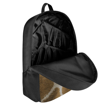 Brown Giraffe Print 17 Inch Backpack
