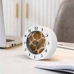 Brown Giraffe Print Alarm Clock