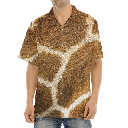 Brown Giraffe Print Aloha Shirt