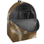 Brown Giraffe Print Backpack