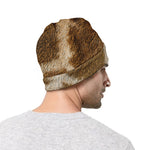 Brown Giraffe Print Beanie