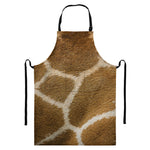 Brown Giraffe Print Bib Apron With Pocket