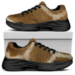 Brown Giraffe Print Black Chunky Shoes