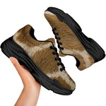 Brown Giraffe Print Black Chunky Shoes