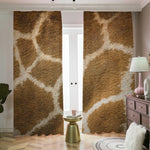 Brown Giraffe Print Blackout Pencil Pleat Curtains