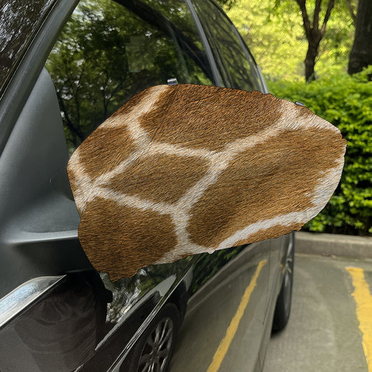 Brown Giraffe Print Car Side Mirror Covers