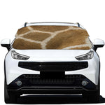 Brown Giraffe Print Car Windshield Snow Cover