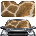 Brown Giraffe Print Car Windshield Sun Shade