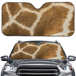 Brown Giraffe Print Car Windshield Sun Shade