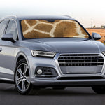 Brown Giraffe Print Car Windshield Sun Shade