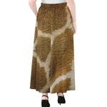 Brown Giraffe Print Chiffon Maxi Skirt