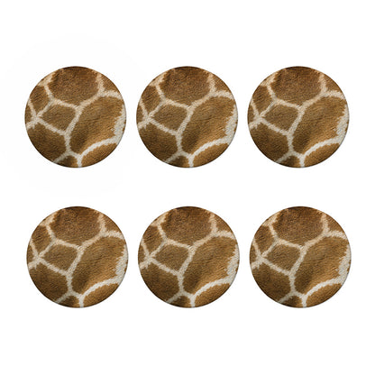 Brown Giraffe Print Coaster Set