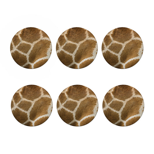 Brown Giraffe Print Coaster Set