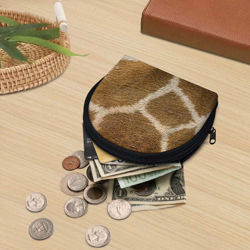 Brown Giraffe Print Coin Purse