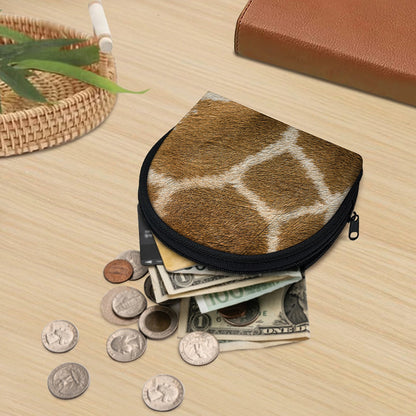 Brown Giraffe Print Coin Purse