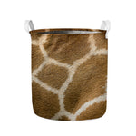 Brown Giraffe Print Collapsible Laundry Basket