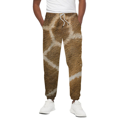 Brown Giraffe Print Cotton Pants