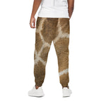 Brown Giraffe Print Cotton Pants