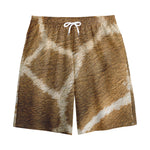 Brown Giraffe Print Cotton Shorts