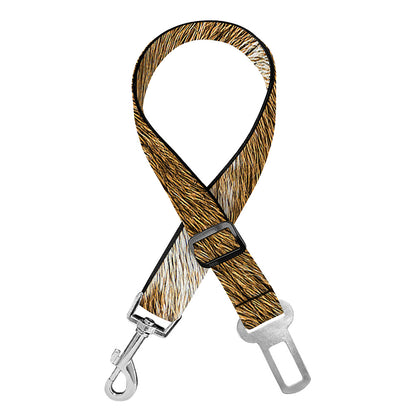 Brown Giraffe Print Dog Seat Belt