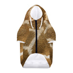 Brown Giraffe Print Dog Zip Up Hoodie