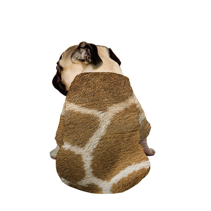Brown Giraffe Print Dog Zip Up Jacket