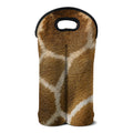 Brown Giraffe Print Double Neoprene Wine Tote