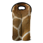 Brown Giraffe Print Double Neoprene Wine Tote