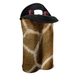 Brown Giraffe Print Double Neoprene Wine Tote
