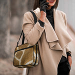 Brown Giraffe Print Double Strap Bible Bag