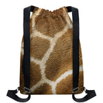 Brown Giraffe Print Drawstring Backpack