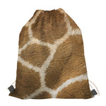 Brown Giraffe Print Drawstring Bag