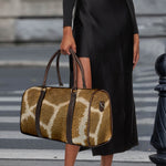 Brown Giraffe Print Duffle Bag