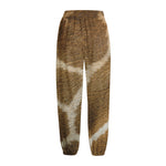 Brown Giraffe Print Fleece Lined Knit Pants