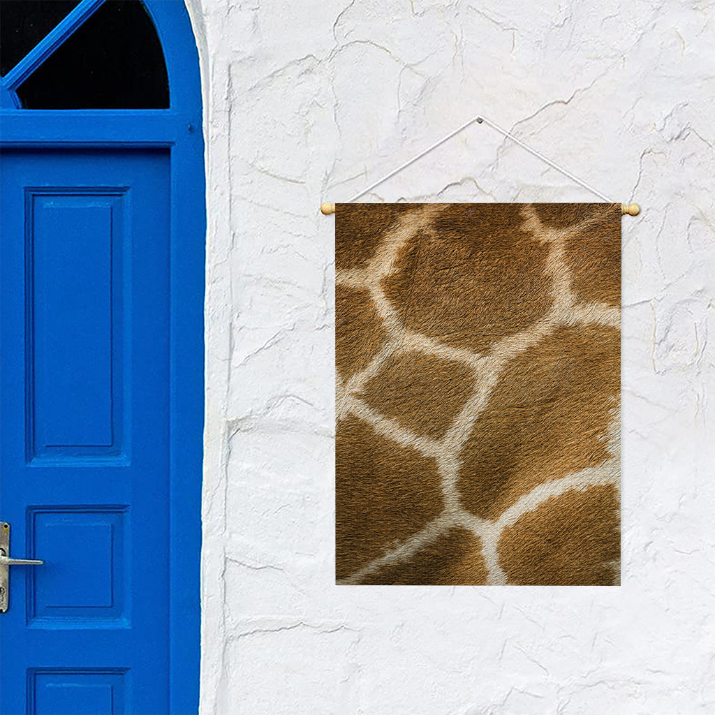 Brown Giraffe Print Garden Flag
