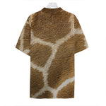 Brown Giraffe Print Hawaiian Shirt