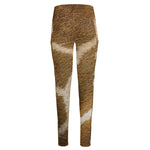 Brown Giraffe Print High-Waisted Pocket Leggings