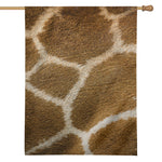 Brown Giraffe Print House Flag