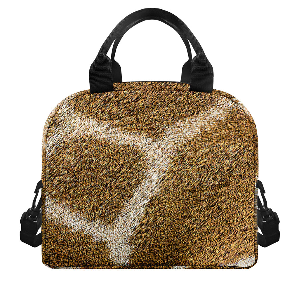 Brown Giraffe Print Insulated Lunch Bag