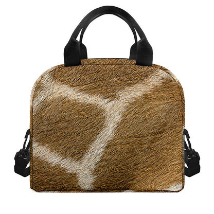 Brown Giraffe Print Insulated Lunch Bag