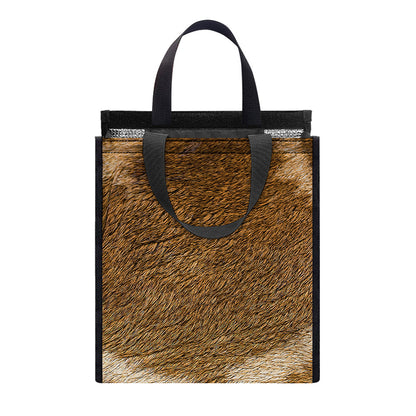 Brown Giraffe Print Insulated Lunch Tote